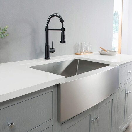 Kibi K1-SF27, Undermount, Farmhouse/Apron Mount, Satin Finish K1-SF27